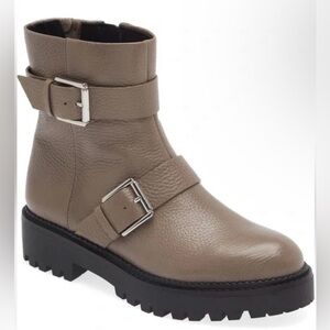 Nordstrom Brown Ankle Boots with Buckle Detail